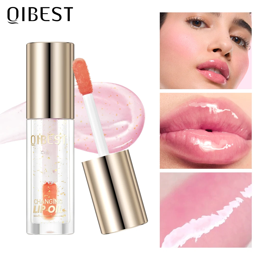 

QIBEST Transparent Watery Mirror Lip Glaze Moisturizing Color Changing Lip Oil Light Makeup Lip Glaze Lasting Lip Plumper Oil