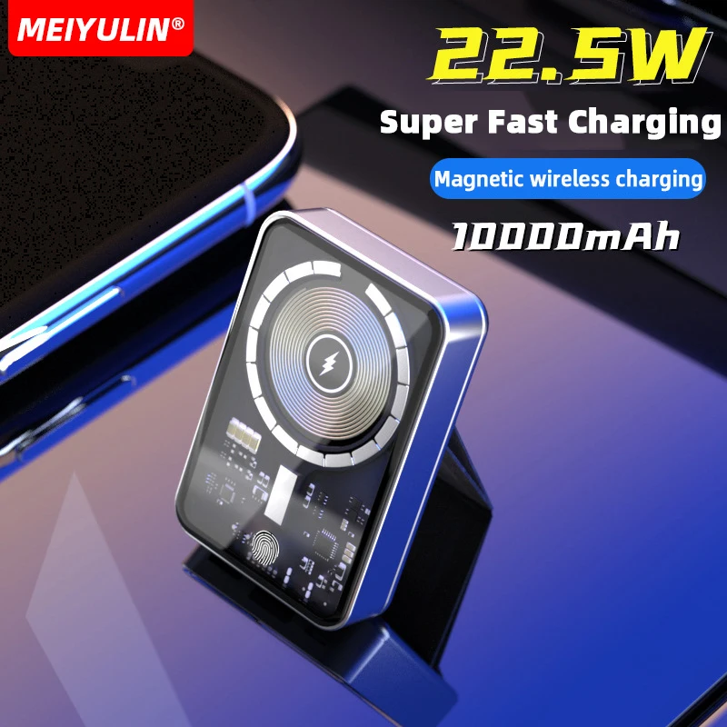 10000mAh Magnetic Wireless Power Bank With Stand 5000mAh USB C PD20W Fast Charging External Battery For iPhone 16 Samsung Xiaomi