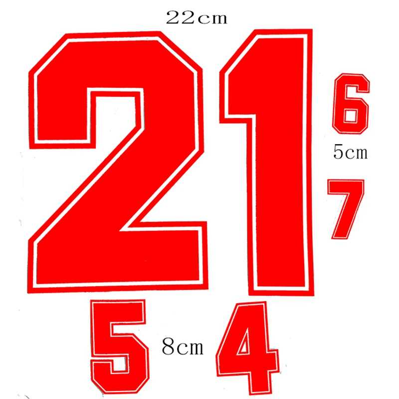 Iron on Red Letter DIY Basketball Football jersey Number Clothes Hot Transfer Sticker