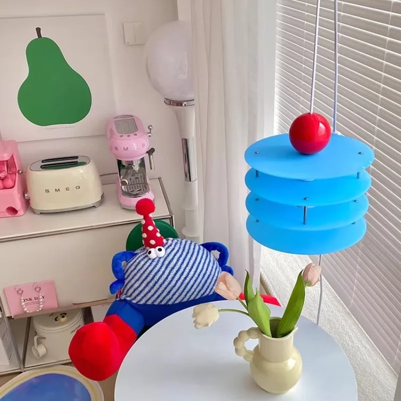 Korean-style Bedside Lamp for Cute Kid's Room Creative Pendant Light for Entryway and Bar Acrylic Nursery Home Decor Lighting