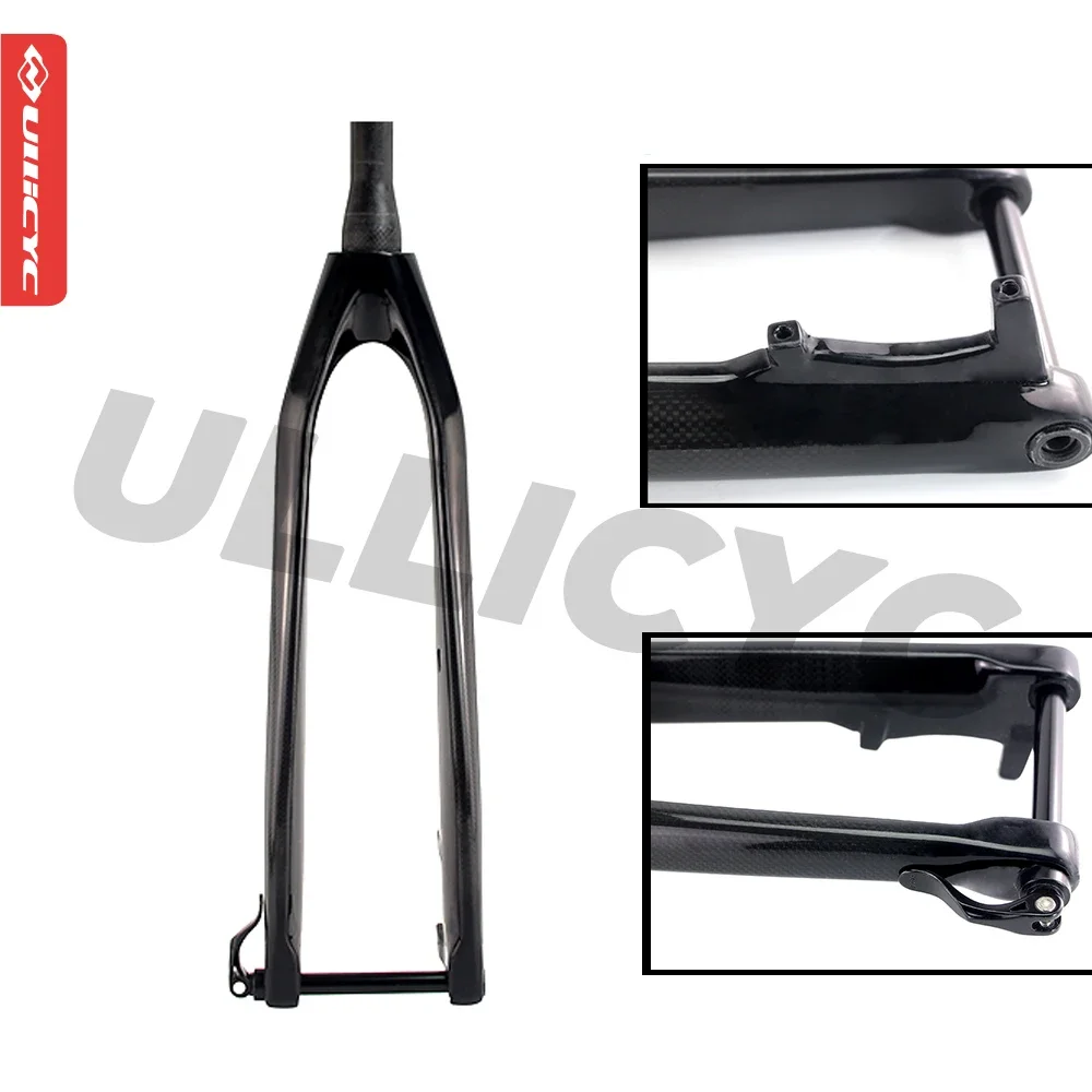 ULLICYC Full Carbon Fork 3K Glossy/Matt 26/27.5/29' MTB For Mountain Bikes Fork Carbon Bicycle Tapered Thru Axle 15x100mm Fork