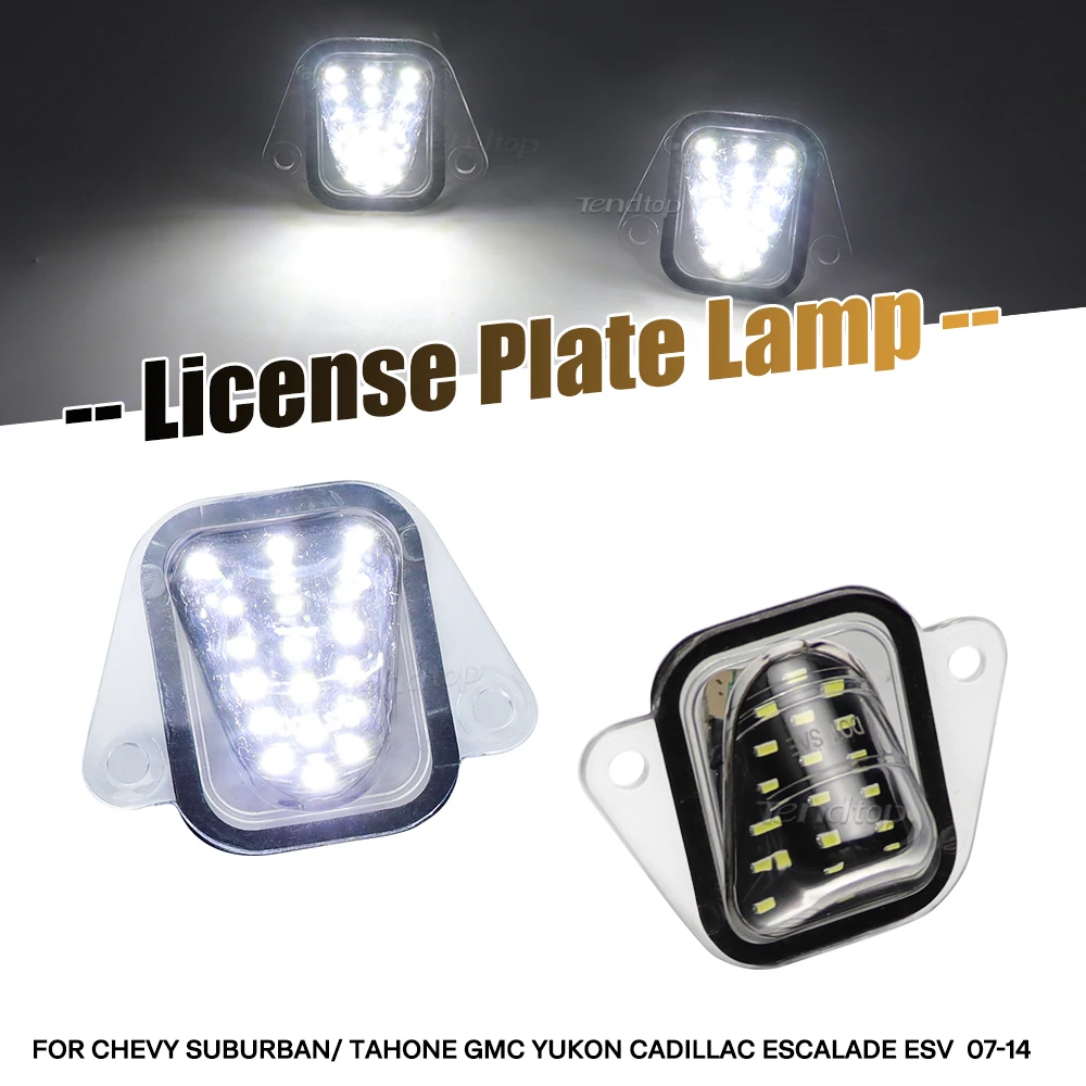 2pcs LED License Plate Light Lamp Tag Lamp For Chevrolet Suburban 1500/2500 Tahoe GMC Yukon Cadillac Escalade