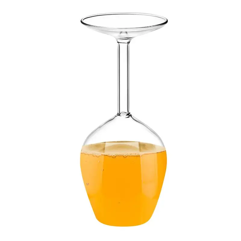 Upside Down Wine Glass Creative Upside Down Goblet Wine Cup Funny Party Glassware Modern Glassware Glass Inverted Wineglass