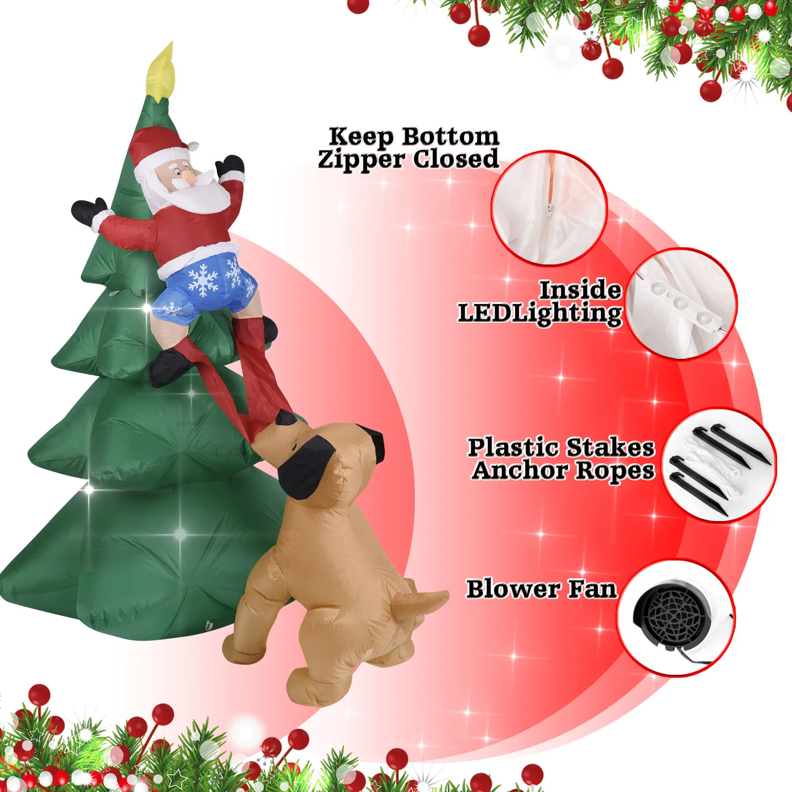 크리스마스 산타클로스가 나무를 오르는 불빛이 있는 야외 - Christmas Lights Outdoor 리뷰 및 가격