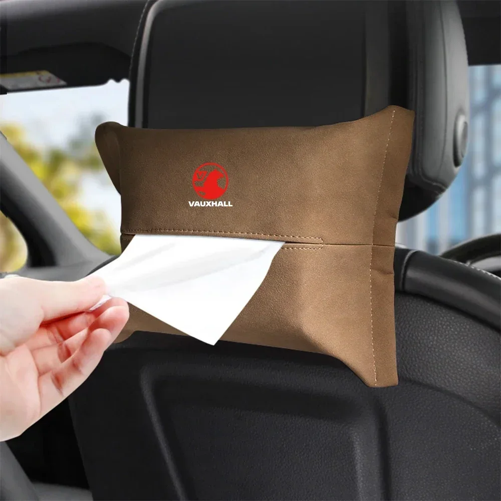 Car Armrest Tissue Bag PU Leather Seat Black Tissue Box For Opel Vauxhall Astra J K Crossland X Grandland Insignia B Zafira C