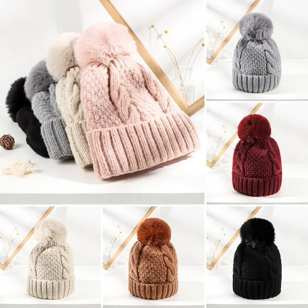 Fashion Thickened Winter Hat Ear Protection Keep Warm Knitted Cap Elastic Beanie Hats for Men Women