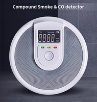 Composite Independent Type CO Smoke Alarm Fire Protection Smoke Detector 2 in 1 Carbon Monoxide Sensor for Home Hotel School