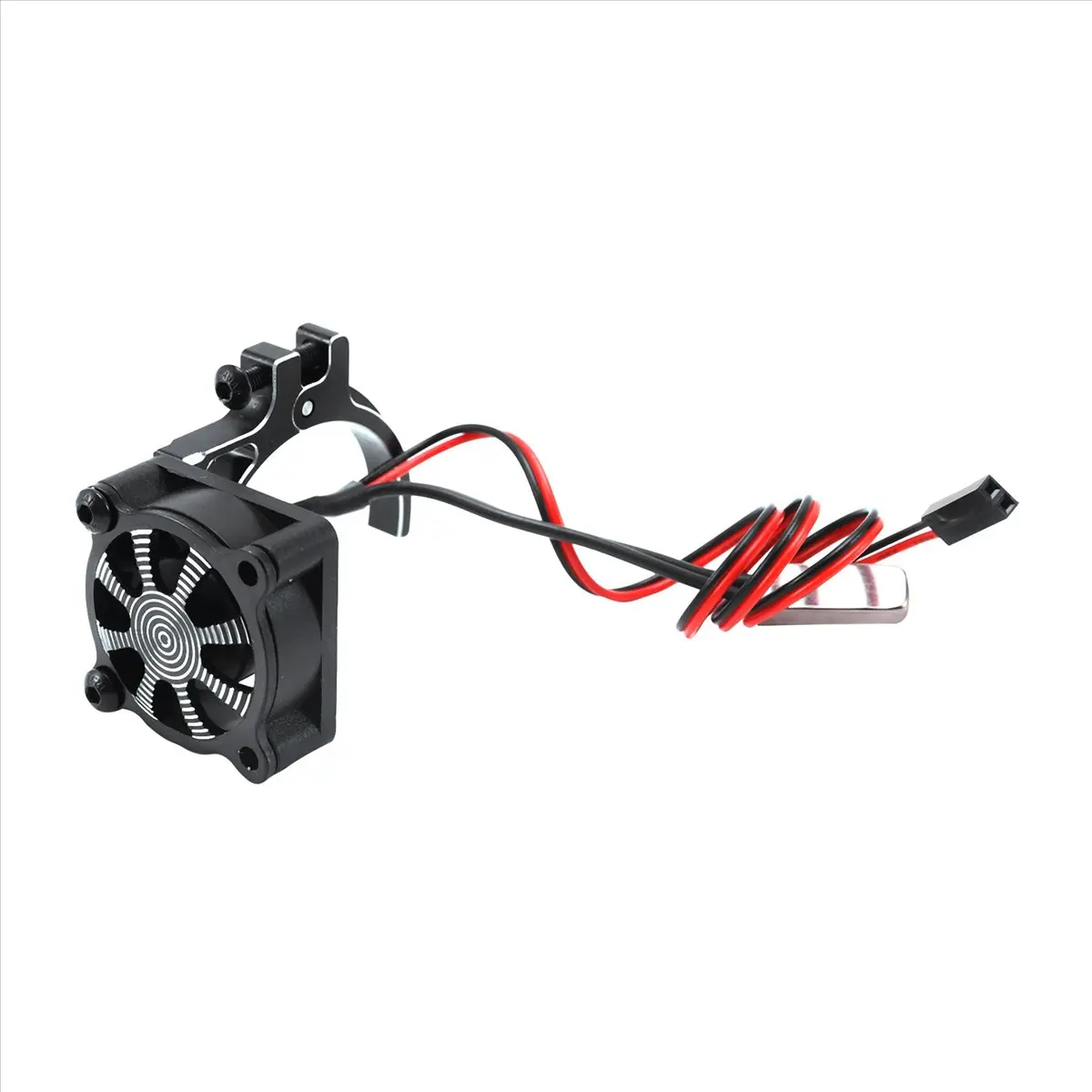 【CYBER MONDAY】for RC Car 3650 3660 550 540 Motor Heatsink Cooling Fan with Thermal Sensor CNC Aluminum Alloy Clamp Heatsink,Blac