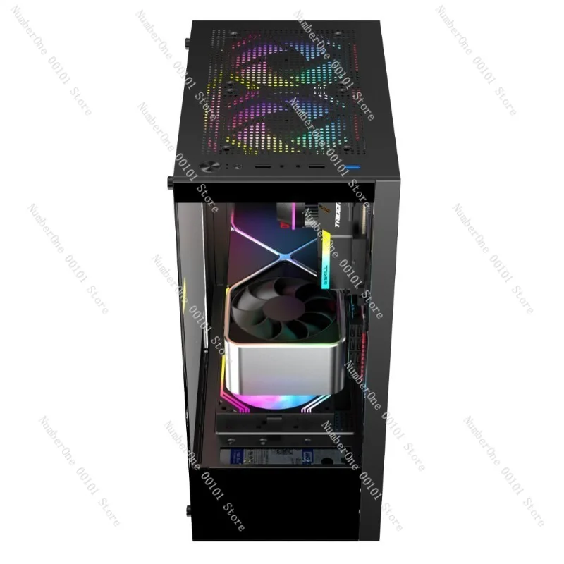 Tempered Glass Fully Transparent Ocean View Computer Case, Desktop Gaming PC Case, Internet Cafe Use, High-performance