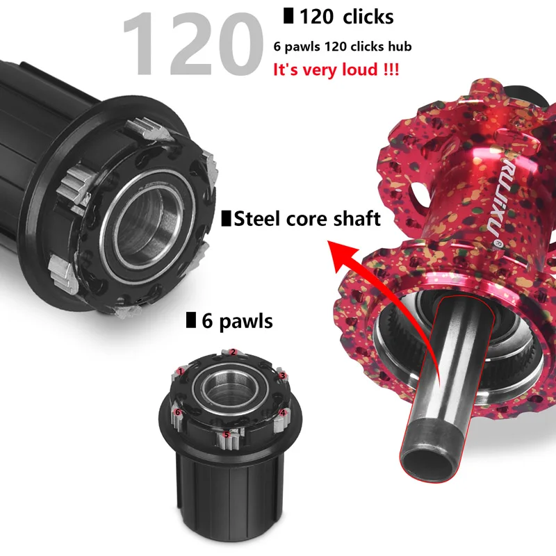 محور الدراجة الجبلية 32 فتحة تحمل الدراجة الجبلية الإفراج السريع TA Hub 32h البطانات الضوضاء مكعب الدراجة HG XD MS #5