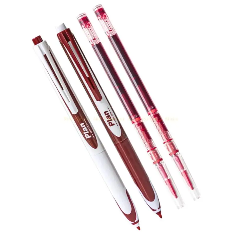 2PCS Retractable Roller Gel Pen Gel Inks Pen with 2 Pen Refills For Writing