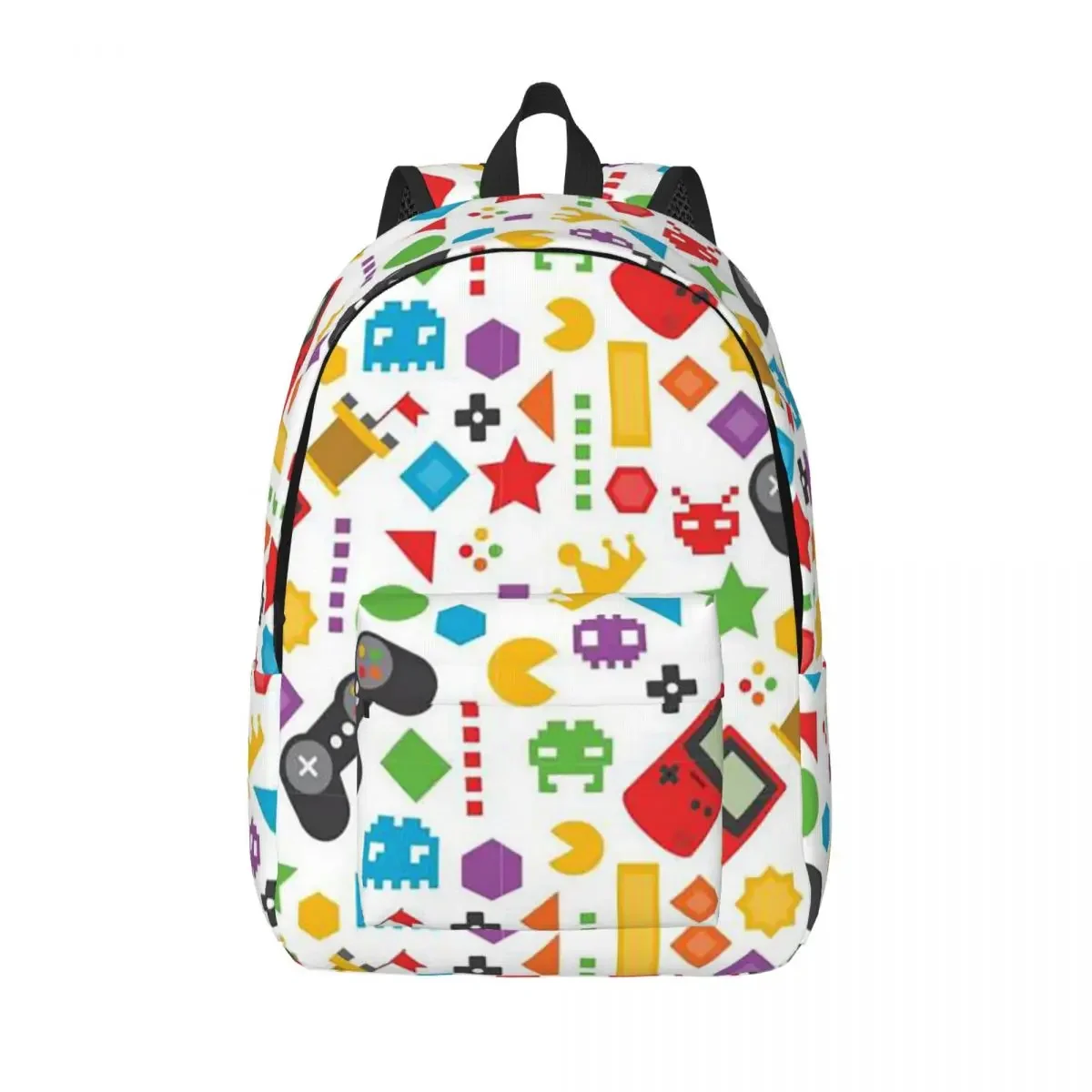 Gamer Handle Cool Backpack for Kindergarten Primary School Student Game Lovers Bookbag Boy Girl Kids Canvas Daypack Hiking