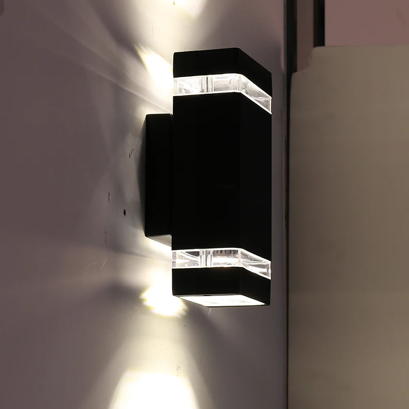 Lámparas de pared LED modernas para exteriores, candelabros cuadrados GU10 e27, impermeables IP65, decoración de balcón, porche y calle, luminaria de iluminación de pared