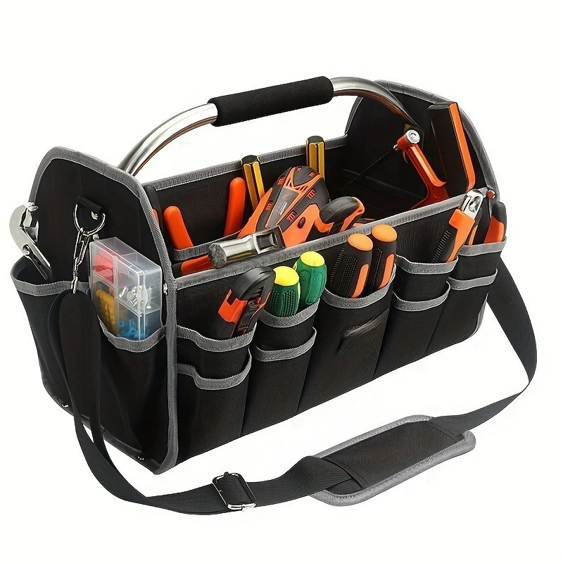 Stainless Steel Tool Box, Stackable Hardware Storage Case, Large Capacity Electrician Maintenance Organizer