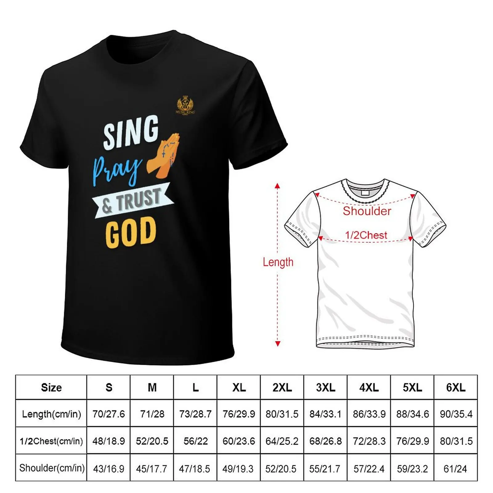 Sing, Pray, & Trust God T-Shirt Plus Size Outdoor Casual Top