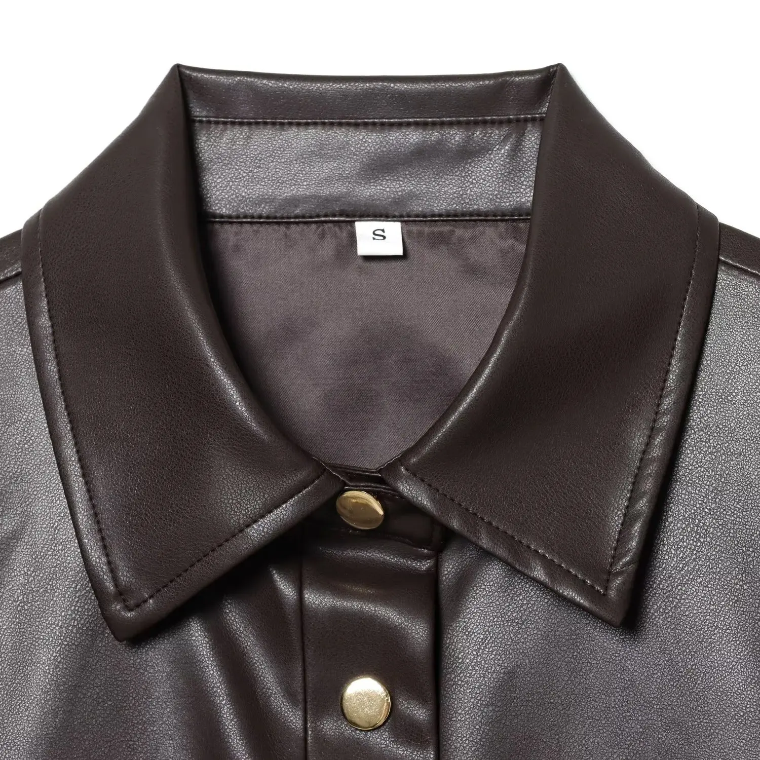 Faionable Long Leather Look Jaet con cintura Autunno New Sle Abbigliamento donna Versatile Sli Capispalla per Busin