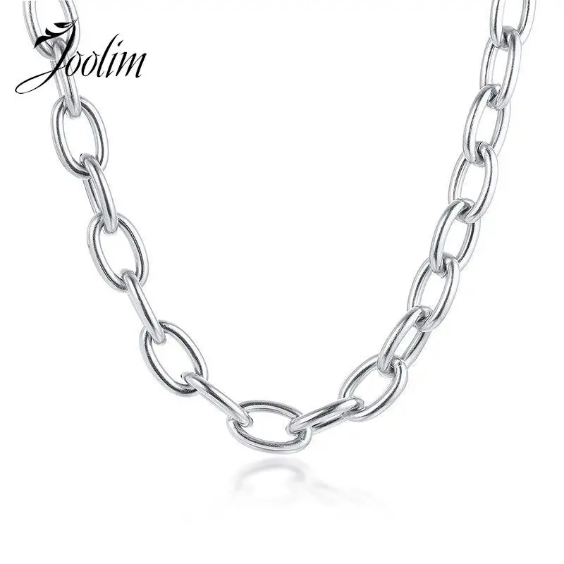 

Joolim Jewelry High End PVD Wholesale Waterproof Fashion Chunky Link Chain Stainless Steel Necklace For Women