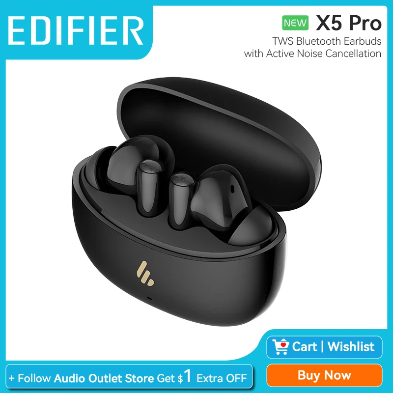 TWS-наушники EDIFIER X5 Pro с шумоподавлением и поддержкой bluetooth 5,3