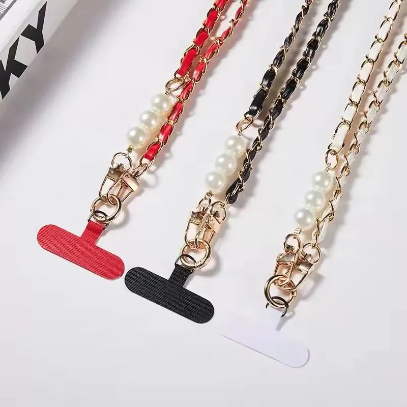 

Long Crossbody Phone Lanyard Pearl Pickup Chain Women's Long Neck Shoulder Strap Phone Case Universal Anti Loss Lanyard