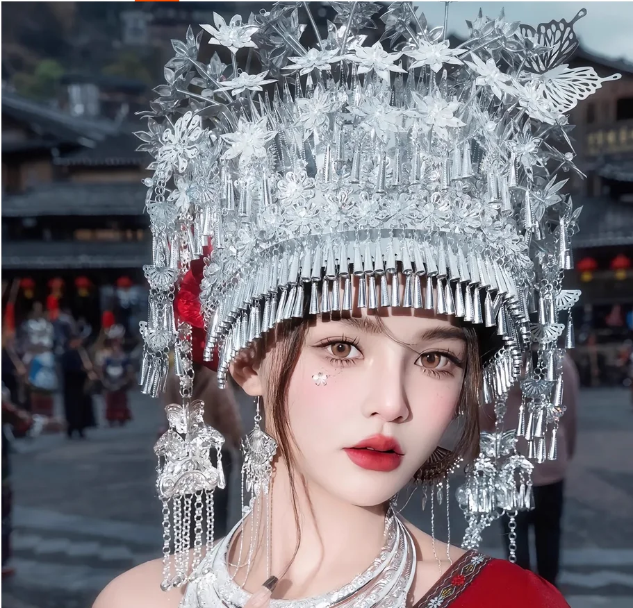 

Ethnic style Miao ethnic headwear with distinctive hats