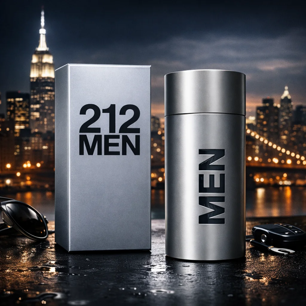 Carolina Herrera 212 Men Eau de Toilette para Hombre, Fragancia Aromática Amaderada Fresca, Colonia Cítrica y Especiada de Larga Duración, 3.4 Fl Oz