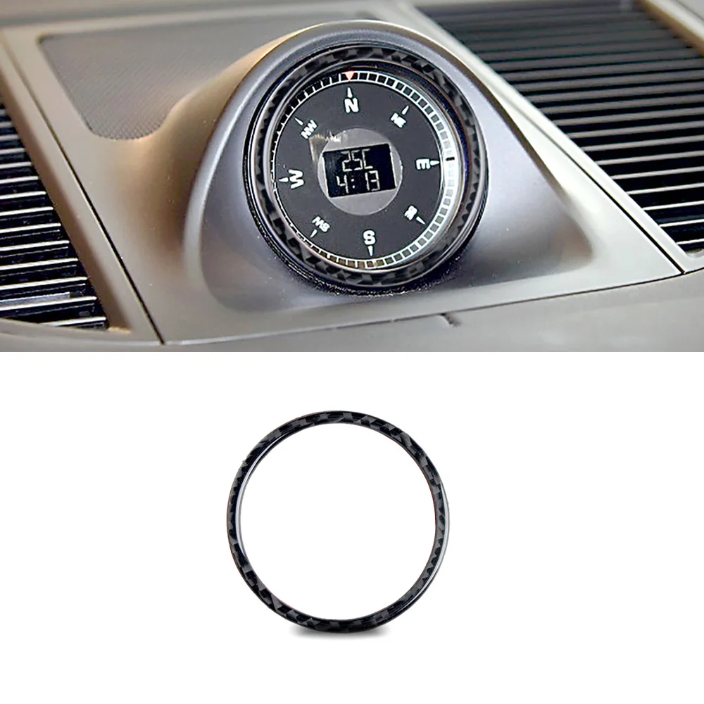 Dashboard Clock Decoration Cover Sticker Carbon Fiber Car Interior Accessories for Porsche MACAN 2014 2015 2016 2017 2018 2019