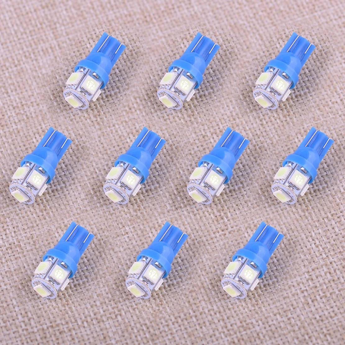 

10pcs 3W Ice Blue 5050 5SMD LED Instrument Dash Gauge Cluster Light Bulb T10 194 168 2825 Fit for Toyota 12V New