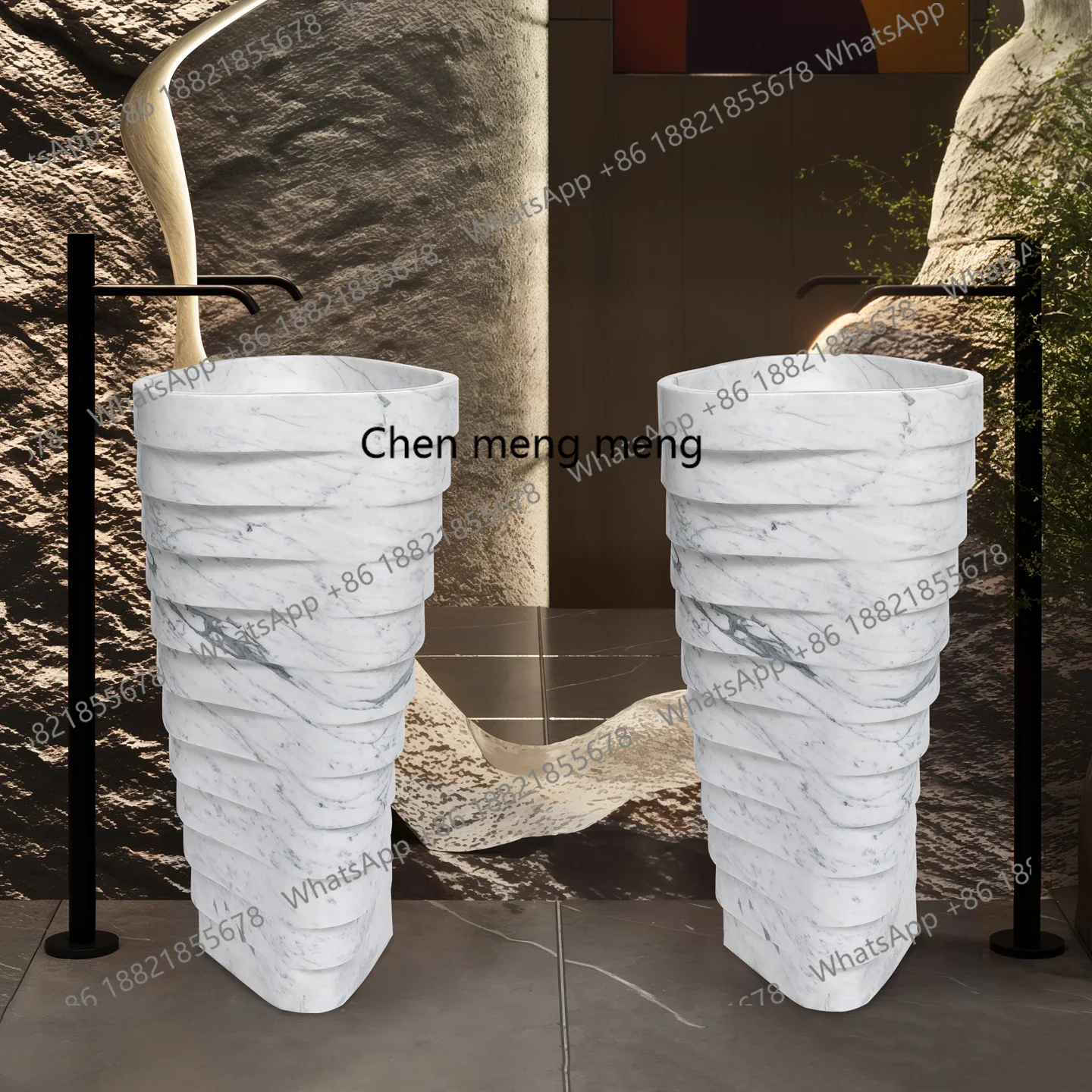 X  integrated column basin, bathroom, wash basin floor-to-ceiling water basin