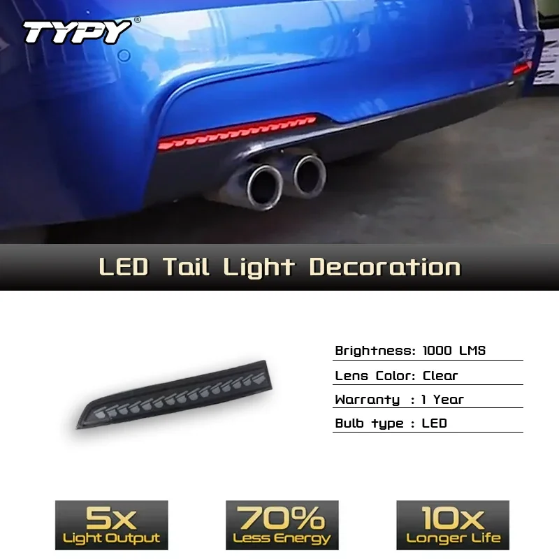 نوع جديد! عاكس خلفي ضوء الفرامل 2 قطعة لسيارات BMW M3 3 سلسلة F30 F80 قاعدة سيدان 4-Door 2012-2017