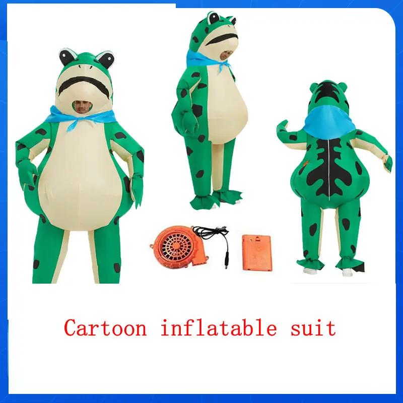 

2023 New Cartoon Inflatable Suit Head Cover Internet Red Inflatable Frog Doll Event Party Doll Inflatable Clothing