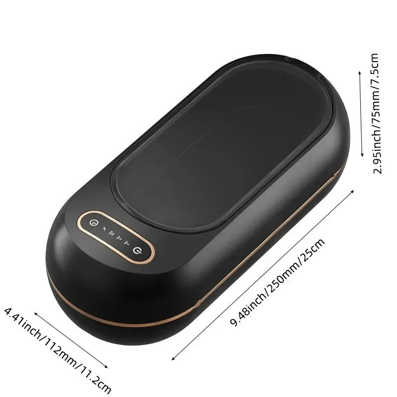 ماكينة تنظيف المجوهرات المحمولة 360 ° آلة تمريض ونظارات السفر وشحن USB عالية الكفاءة للاستخدام المنزلي