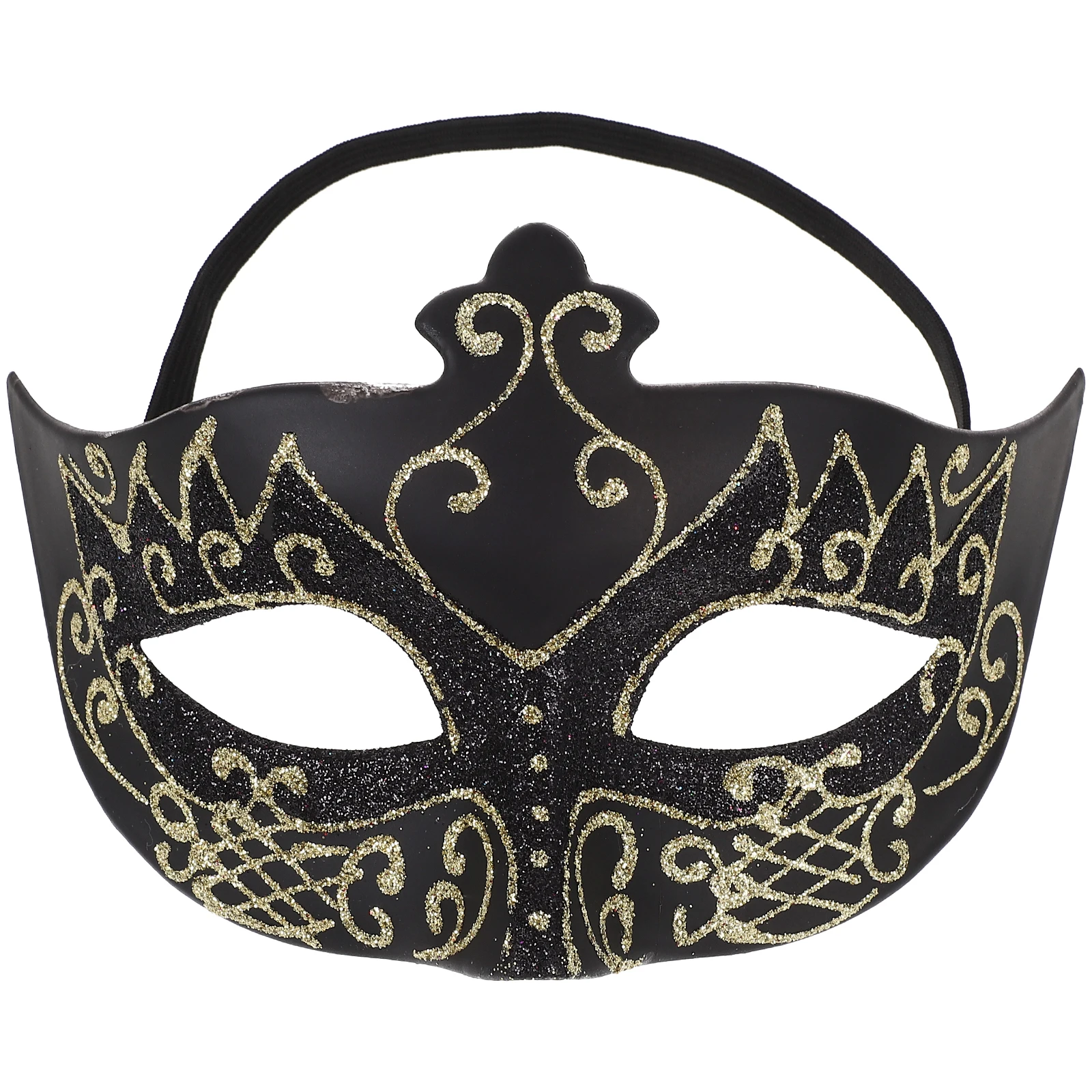 

Black Half face Gold Powder Mask Lightweight Comfortable Halloween Masquerade Party Carnival Costume Stylish H made Male Charm