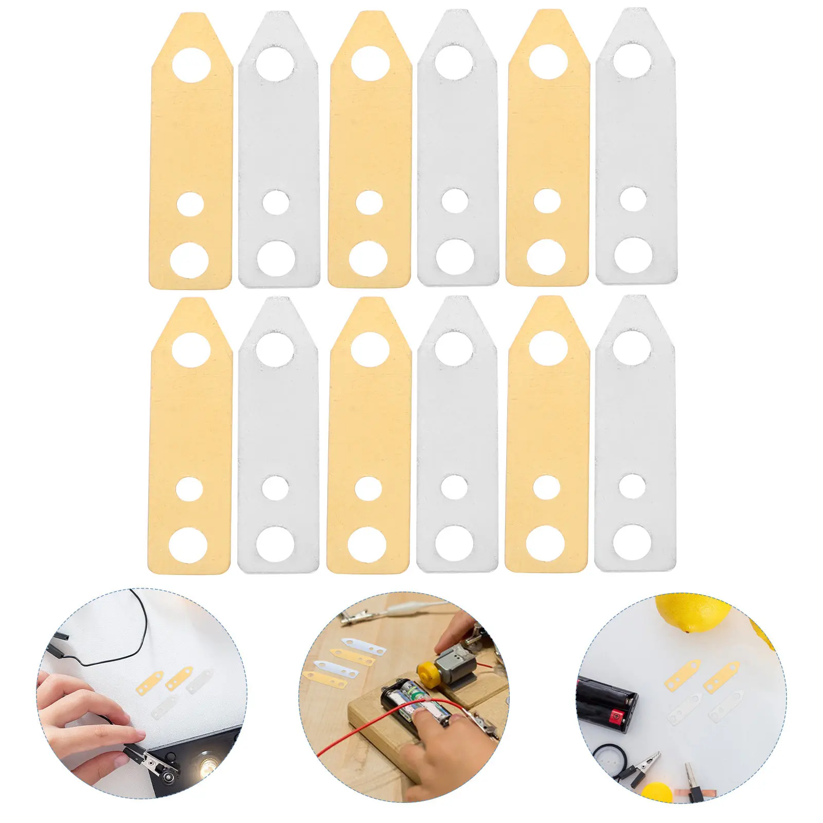 1Set Fruit Battery Science Experiment Kit Copper Zinc Strips DIY Electricity Projects Kids Educational