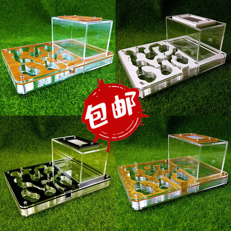 Ecological imitation acrylic flat wood grain pet ant breeding nest can be layered