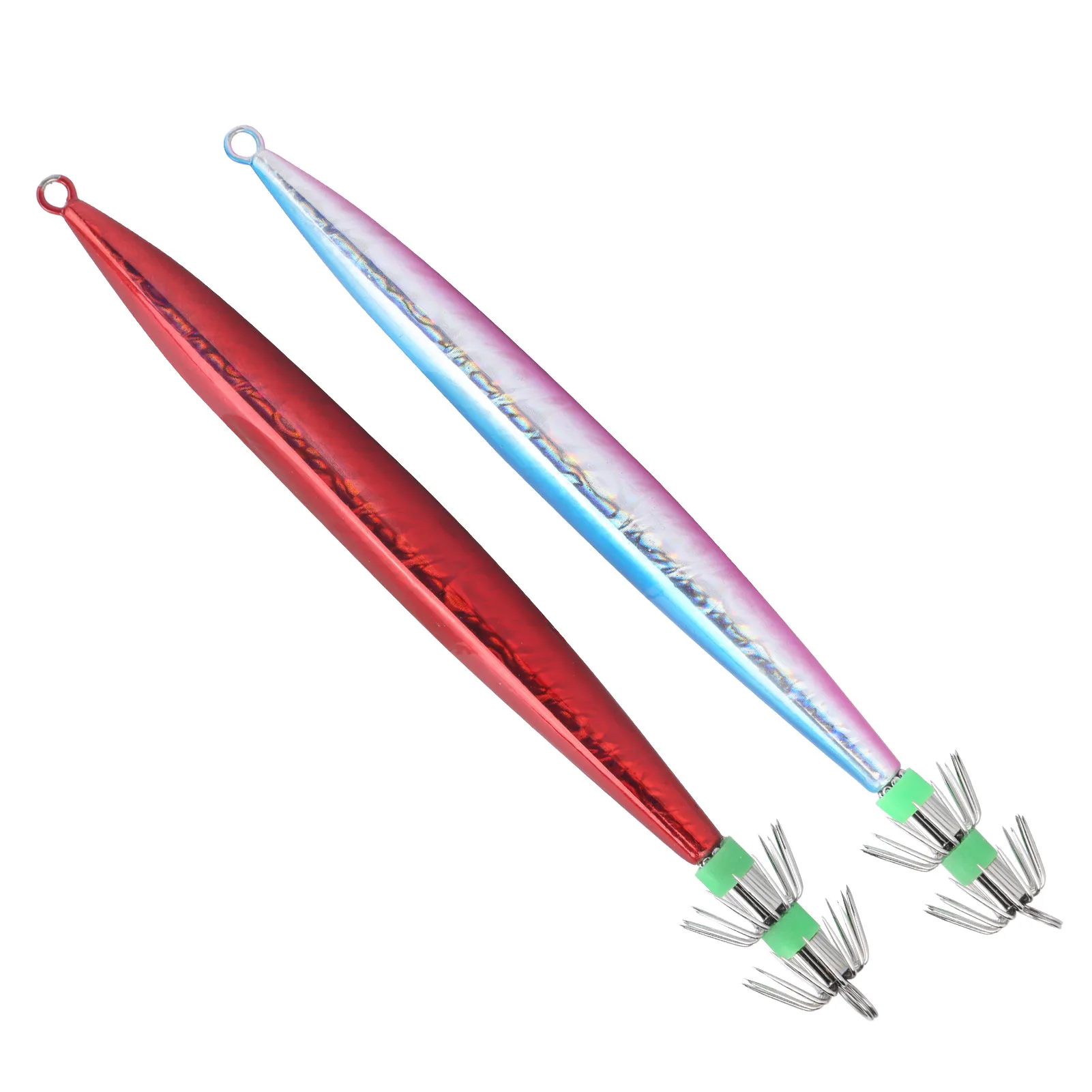 رقص مضيئة عالية المتانة صف مزدوج رقص الحبار سريع الغرق سرعة تصميم مبسط مع خطاف للأسماك للصيد الليلي