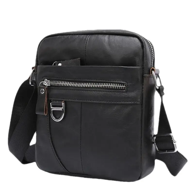 Fashion Cowhide Men's Shoulder Bag Vintage Genuine Leather Male Messenger Bag Business Crossbody Bag Casual Handbag