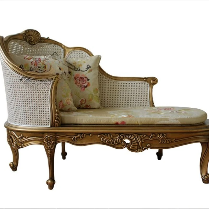 

Concubine chair Solid wood old carved concubine sofa, French country concubine couch Beauty couch