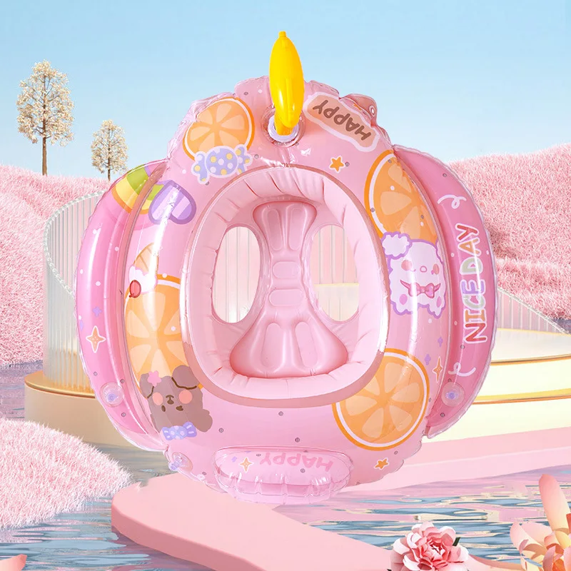 Aufblasbarer Baby-Schwimmring mit Sonnenschutz, Kleinkind-Schwimmkreis für Outdoor-Schwimmbad, Badewanne, Strandparty, Sommer-Wasserspielzeug