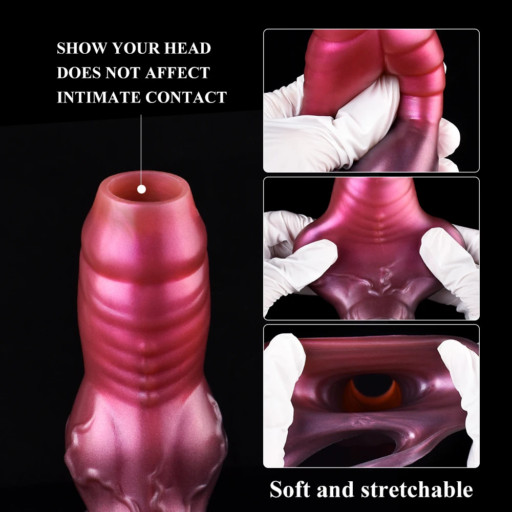 NNSX Silicone Penis Extender Sleeve Delay Ejaculation Penis Enlargement Cock Rings Large Knot G Spot Stimulator Sex Toy For Men