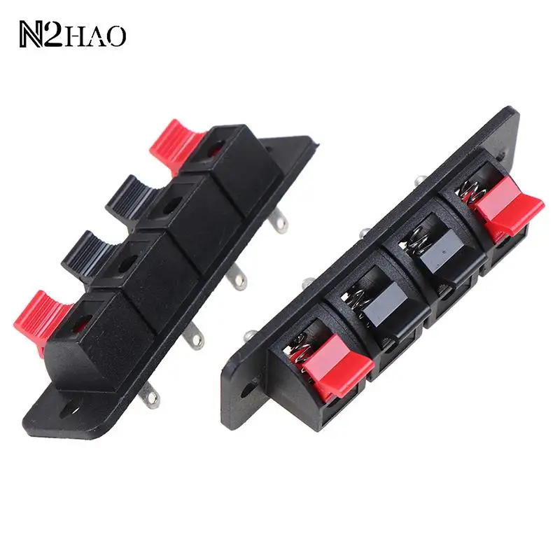 2 Pcs Hot 4 Positions Connector Terminal Push In Jack Spring Load Audio Speaker Terminals Breadboard Clip