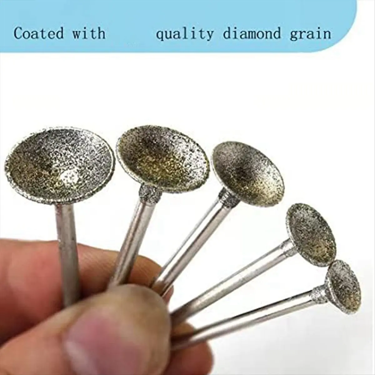 Bowl Shape Diamond Grinding Burr Fits for Rotary Tool Includes for with 2.35mm Shank (Pack of 12)-A51M