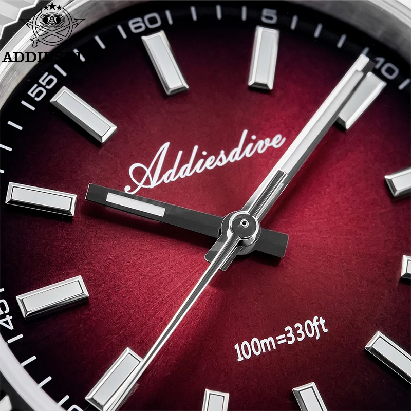 ADDIESDIVE Stainless Steel Watch for Woman AD2073 Sapphire Glass 36mm Japan Quartz VH31 10Bar Waterproof Diving Luminous Watches