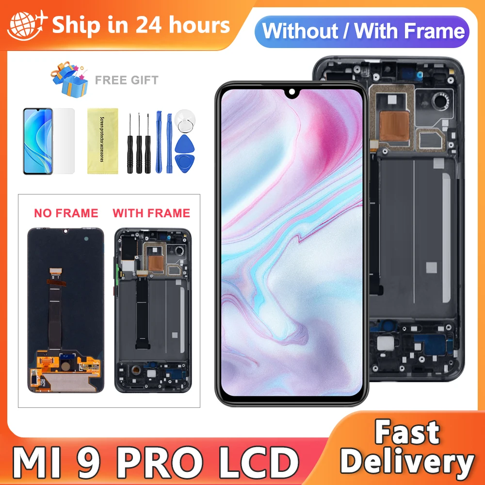 Montagem De Digitador De Tela Sensível Ao Toque, Display LCD, Substituição De Tela, Xiaomi Mi 9 Pro, Mi 9, M1902F1G