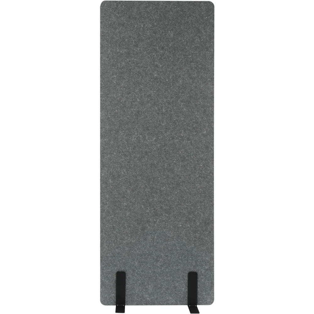 

Freestanding 24" x 66" Noise Reducing Acoustic Room Wall Cubicle Divider Office Partition Stand-Alone Panel, Light Gray Stand