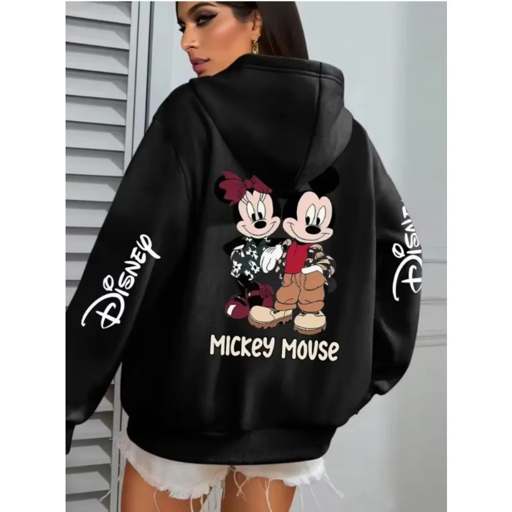 

Осень/зима 2022, новинка Disney Микки/Минни, женская и мужская толстовка с капюшоном, модная уличная повседневная куртка в стиле ретро, топ, толстовки