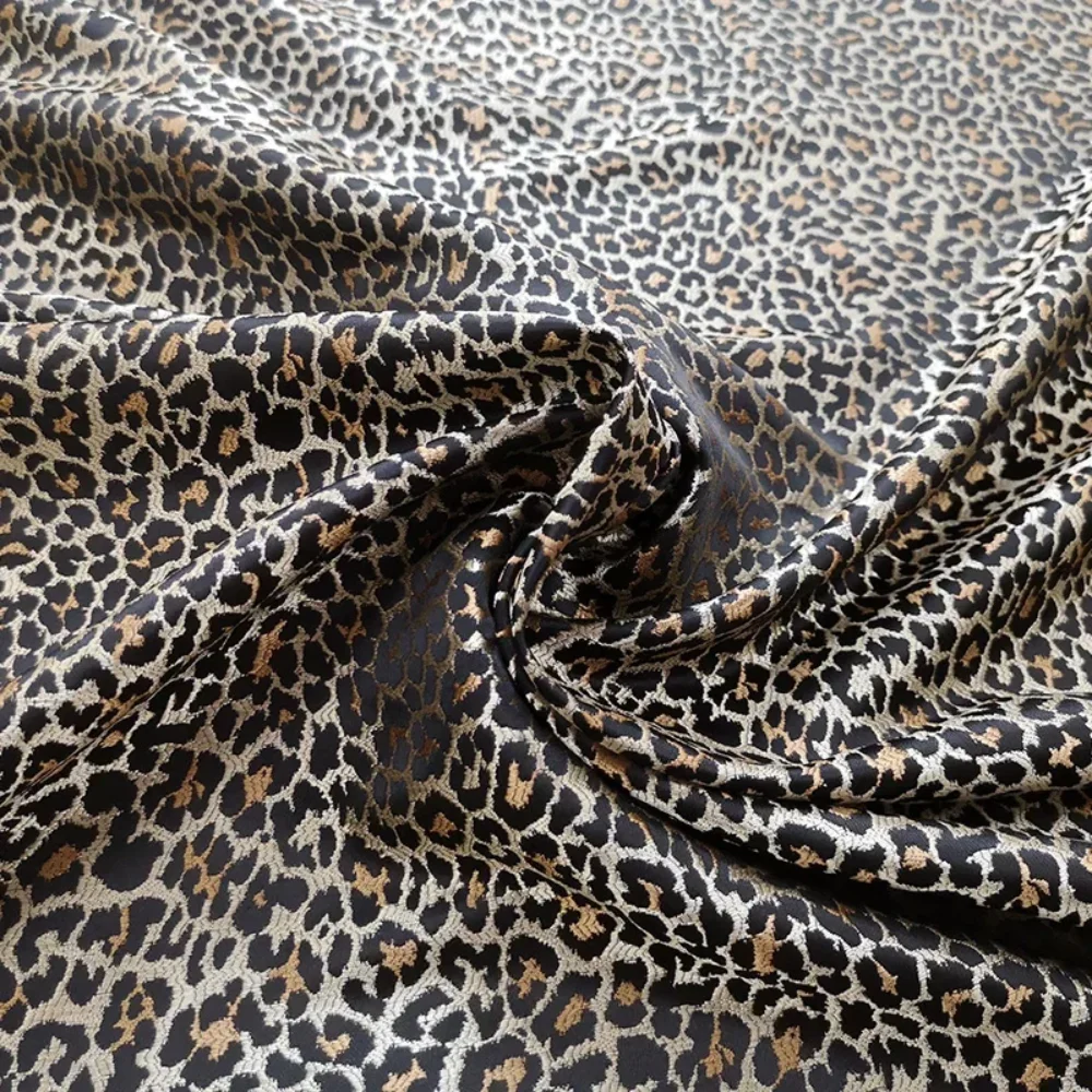 

Окрашенная в пряжу парчовая жаккардовая ткань с леопардовым принтом, весна-лето, платье, пальто, дизайнерская одежда для шитья своими руками, материал ткани