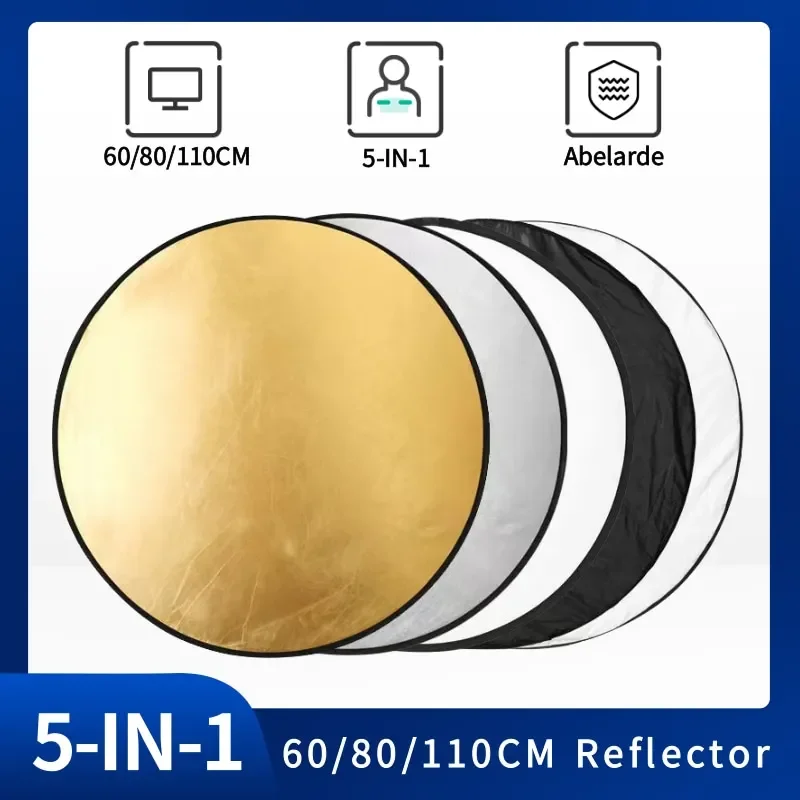 

30/60/80/110CM Reflector 5 in 1 Photos Round Reflector For Photography Light Diffuser Photo Studio Accessory Handhold Portable