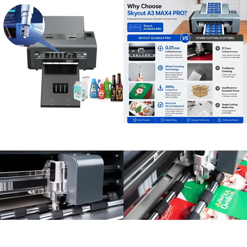 for Skycut A3Max4 Professional Servo Motor Cutter Automatic Feed Cutter with Rotary Wheel Indentation Tool