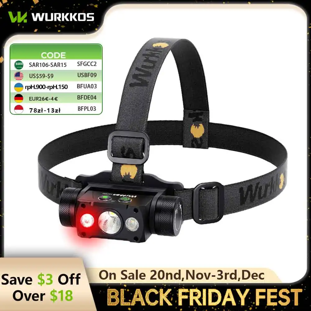 

Wurkkos HD50 Фонарик для рыбалки 4000LM