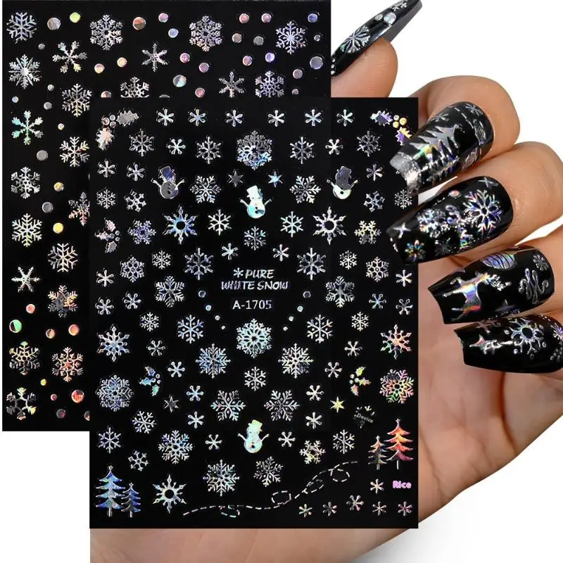 Winter Schneeflocke Weihnachten Nail Art Aufkleber weiß 3D Relief selbstklebende Nail Art Dekoration Aufkleber Nagel Charme Maniküre Aufkleber